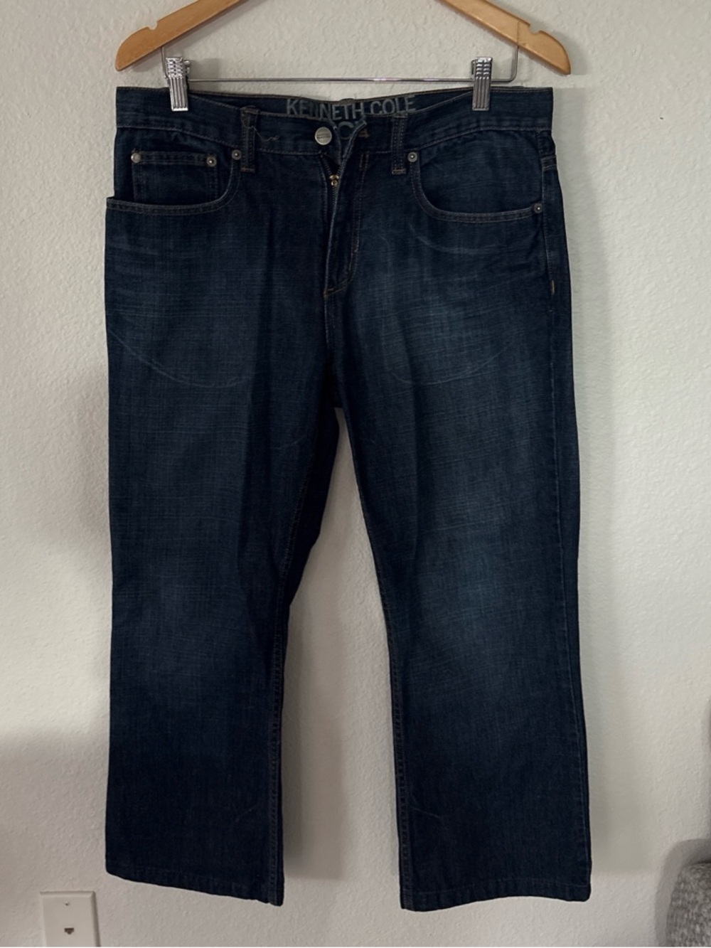 Kenneth Cole Men’s Dark Blue Straight Jeans